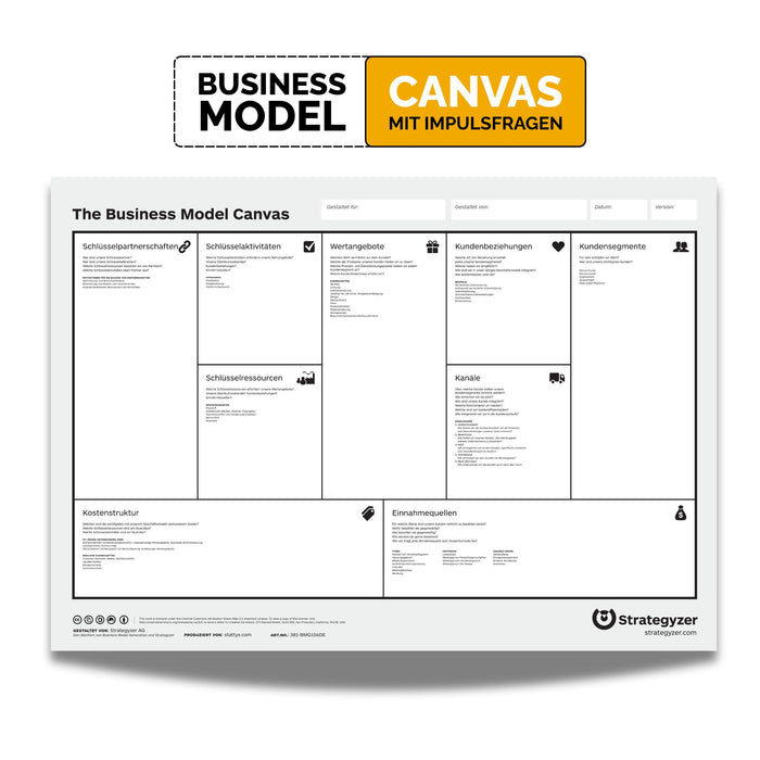 Business Model Canvas Template with Trigger Prompts for Mapping Ideas