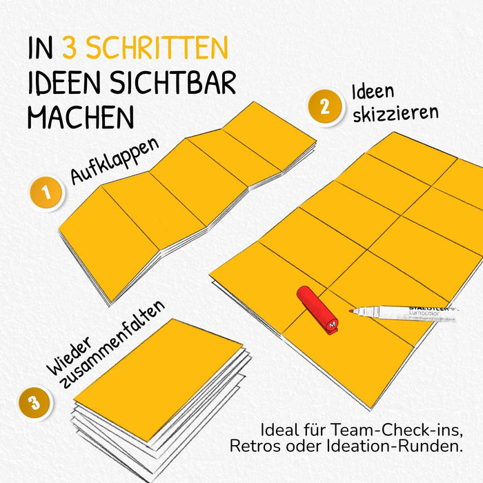 Stattys Noteboard – Faltbares Whiteboard mit 4 Markern