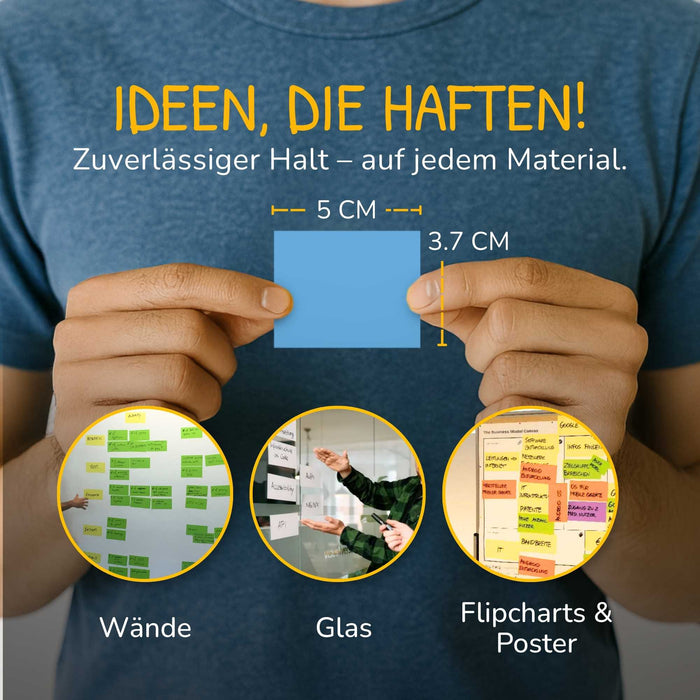 Stattys Notes XS (5 × 3,7 cm) – Elektrostatische Notizen für schnelle, kleine Gedanken