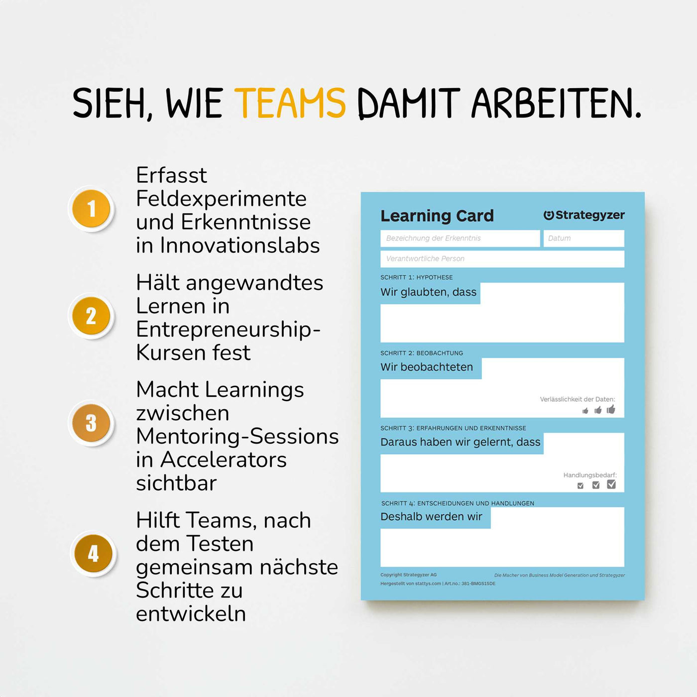 Professional Learning Card Business Model Learning Card for capturing and applying insights — Stattys