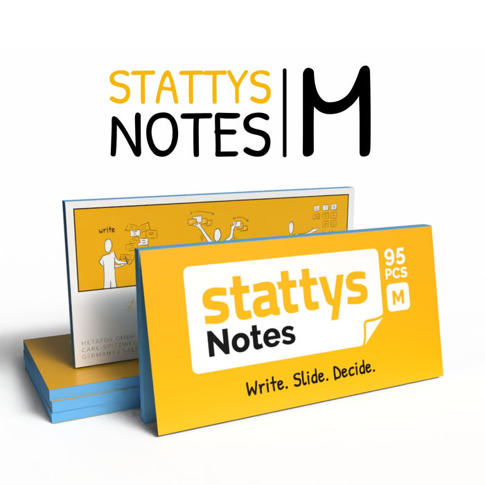 Stattys Notes M (20 × 10 cm) – Elektrostatische Notizzettel für große Ideen & Pläne