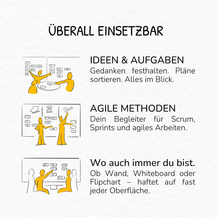 Stattys Notes S (10 x 7 cm) – Elektrostatische Notizzettel für Planung & Struktur