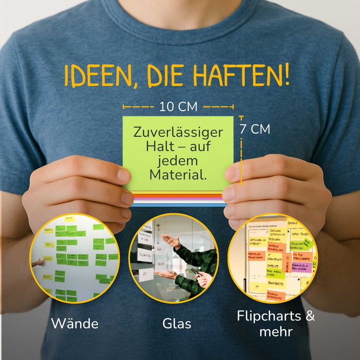 Stattys Notes S (10 x 7 cm) – Elektrostatische Notizzettel für Planung & Struktur