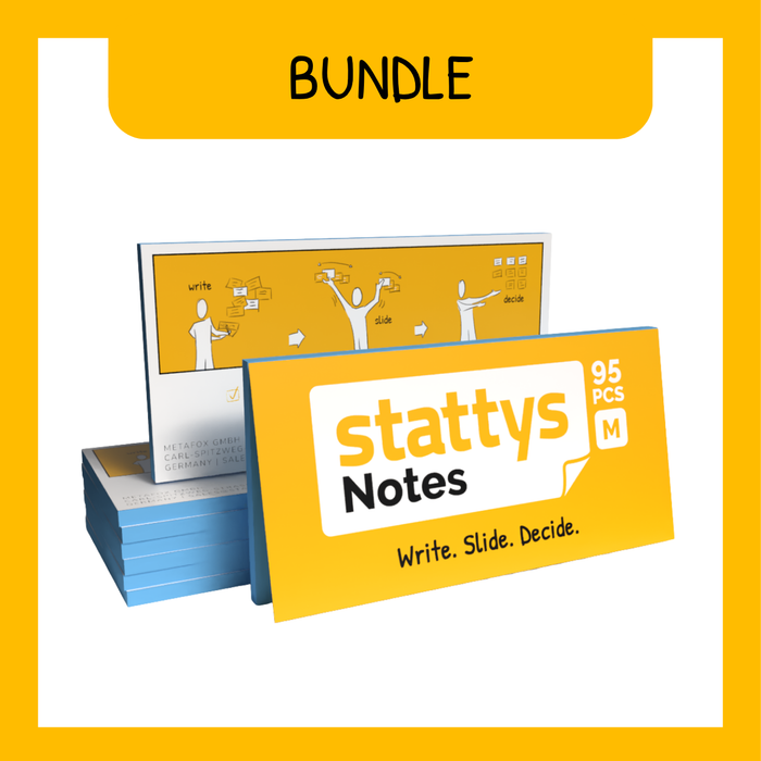 Stattys Notes M – 5 Sets elektrostatischer Haftnotizen