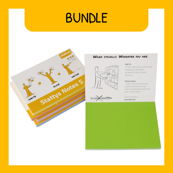 Stattys Notes S Bundle – 5 Sets elektrostatischer Notizzettel
