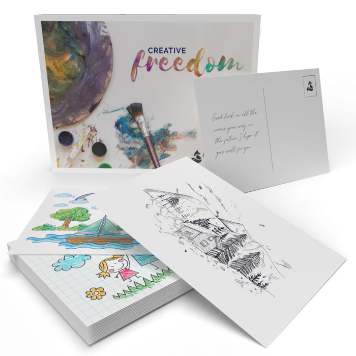 Postkarten-Set „Creative Freedom“ - 50 Blankokarten für freien Ausdruck