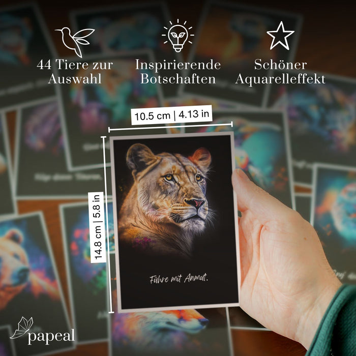 „Spirit Animals“ Postkarten-Set - 44 illustrierte Tierkarten für Gruppen-Sessions