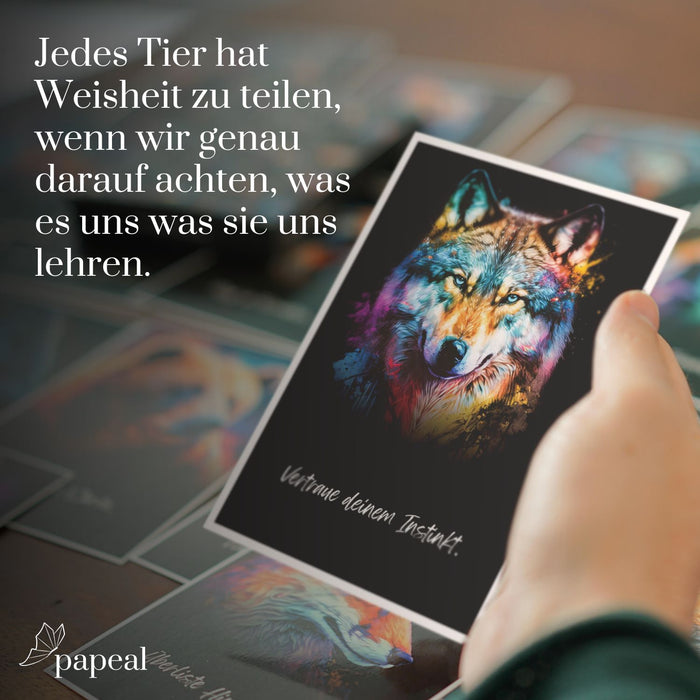 „Spirit Animals“ Postkarten-Set - 44 illustrierte Tierkarten für Gruppen-Sessions