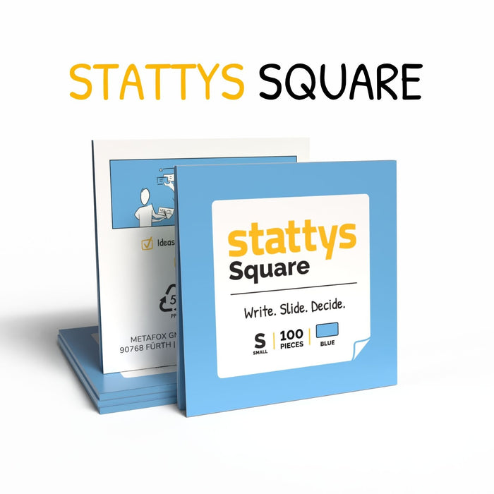 Stattys Notes Square (7,2 × 7,2 cm) – Elektrostatische Notizzettel zum Clustern & Priorisieren